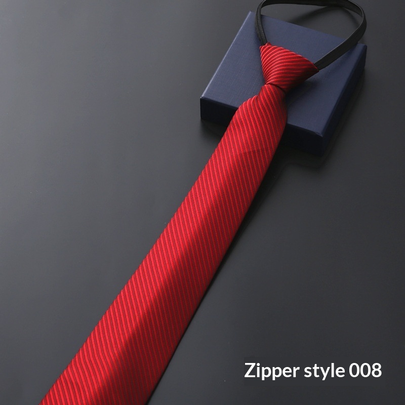 Mens Business Formal Zipper Tie With Blue Stripes - Image 30