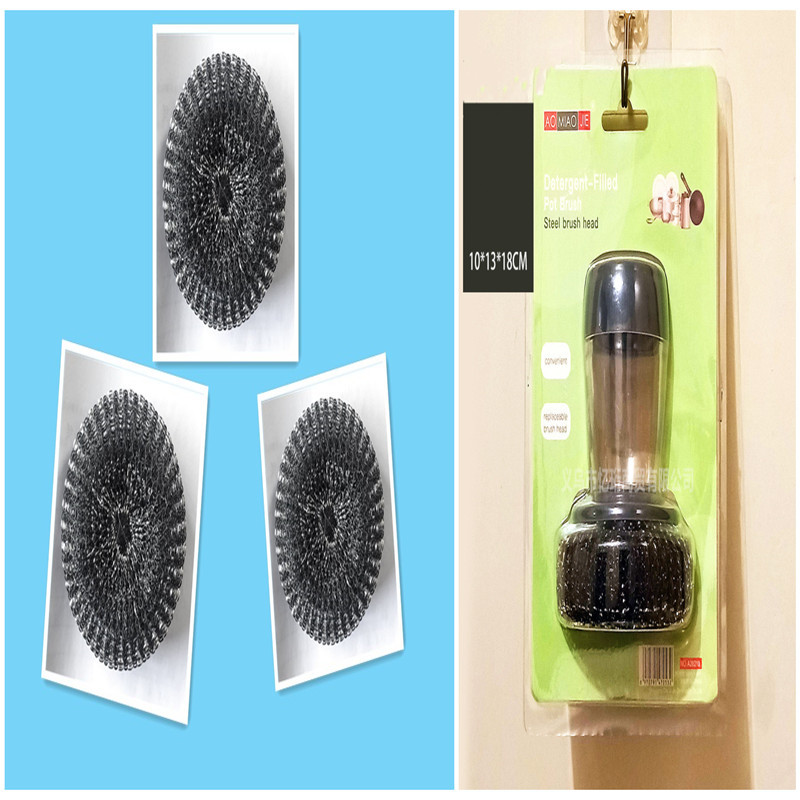 Kitchen Soap Dispensing Palm Brush Cleaner Push-type Brush Kitchen Detergent Tools - Image 29