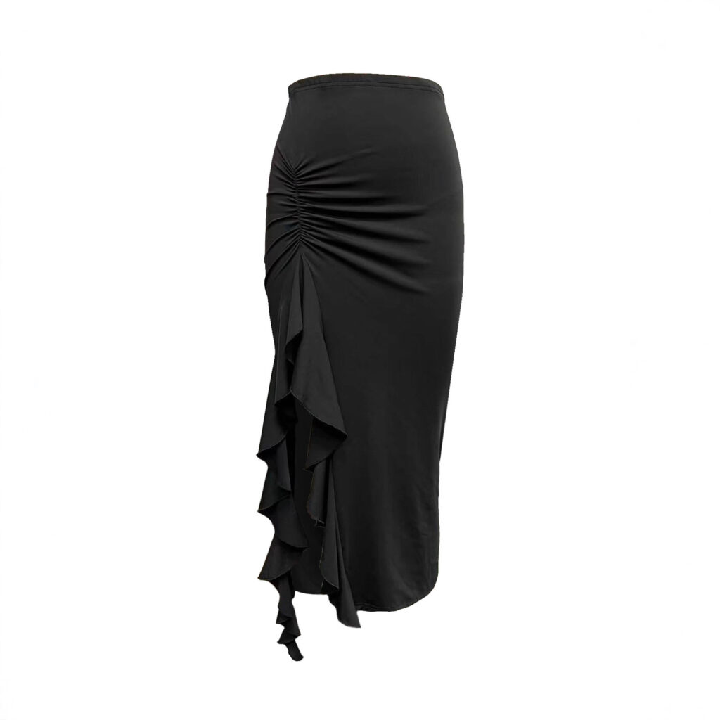 Irregular Ruffle-Patchwork High-Waist Skirt