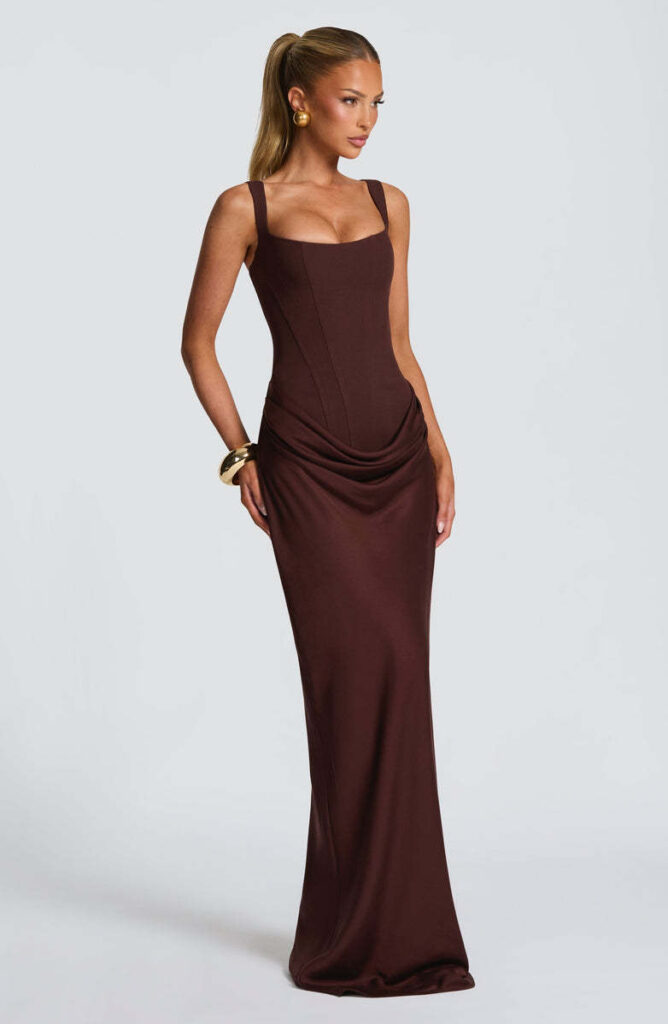 Women's Strapless Sleeveless Sheath Maxi Dress