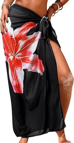 Women's Sheer Sarong High-Slit One-Size Swimsuit Cover-Up - Image 24