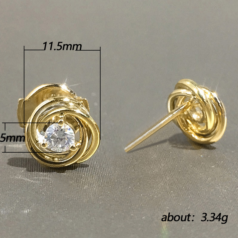 Korean-style Minimalist Gold-plated Copper Earrings - Image 2