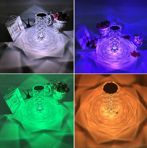 Creative Crystal Diamond Table Lamp Rechargeable Acrylic Bedroom Bedside - Image 2
