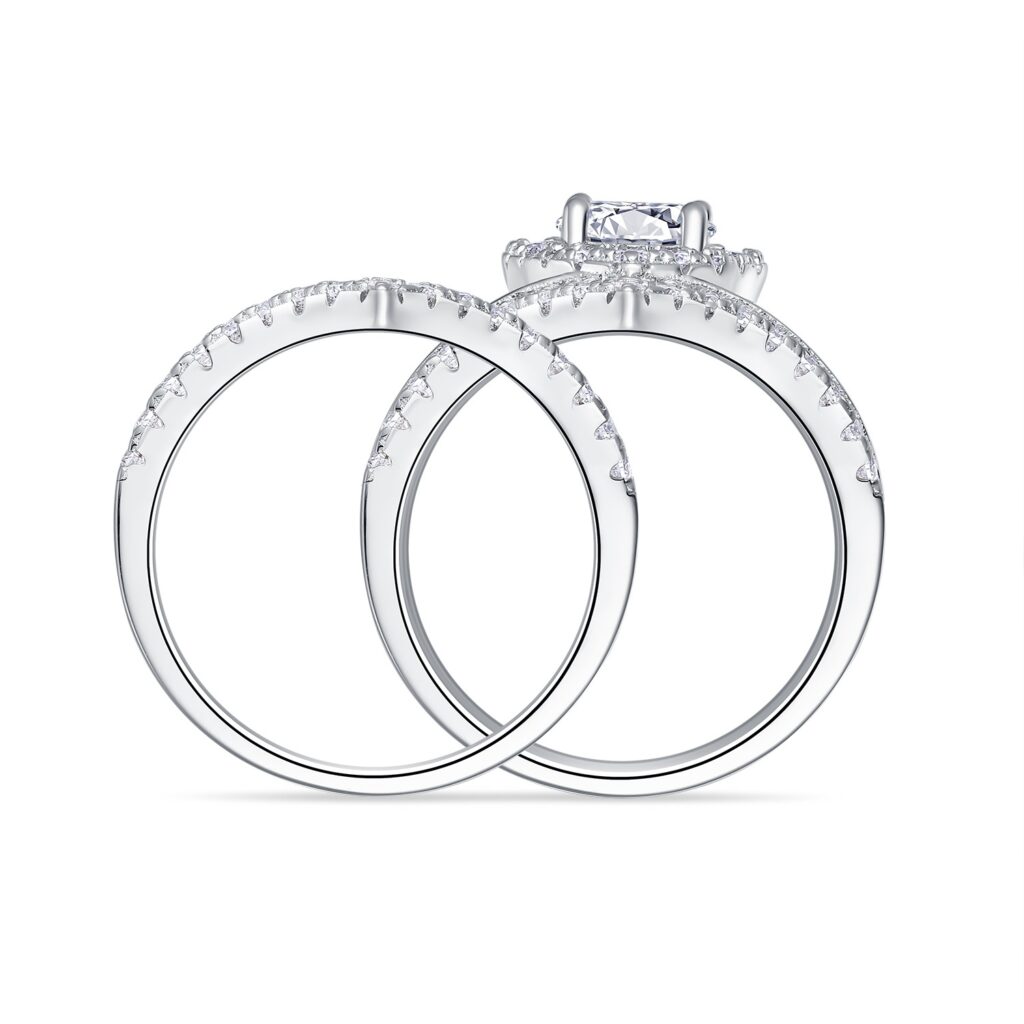 1-carat Luxury Fashion Minimalist Trend Jewelry Ring Set With Top-quality Morganite, Made Of S925 Silver With Electroplated Platinum, Suitable For Ladies.