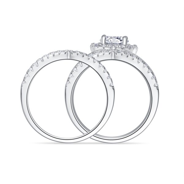 1-carat Luxury Fashion Minimalist Trend Jewelry Ring Set With Top-quality Morganite, Made Of S925 Silver With Electroplated Platinum, Suitable For Ladies. - Image 6