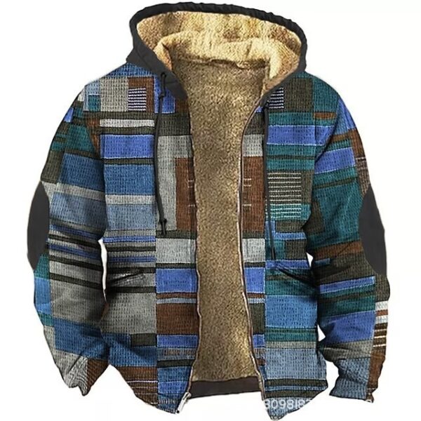 Fleece-lined Thickened Patchwork Cotton Jacket - Image 52