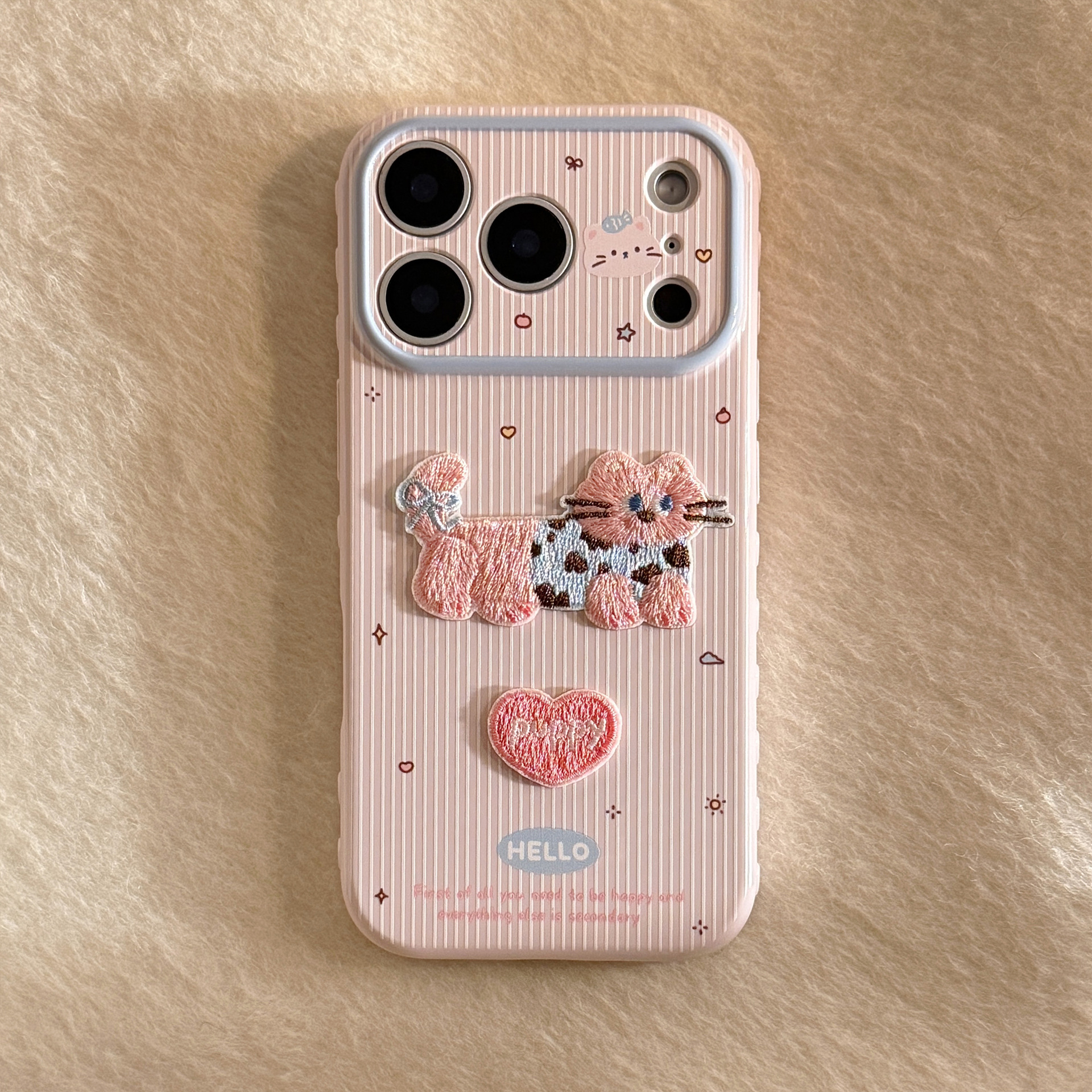 Shatter-Resistant Colored Striped Cat Phone Case - Image 11