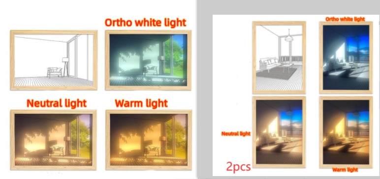 Illuminated Picture LED Decorative Light Painting Bedside Picture Style Creative Modern Simulate Sunshine Drawing Night Light Gift - Image 92