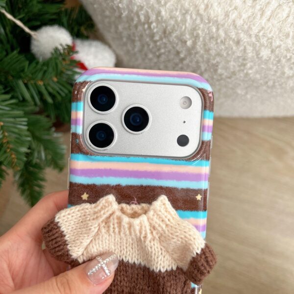 Striped 3D Sweater Phone Case For 14 Pro - Image 10