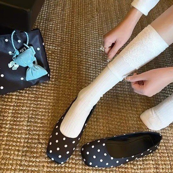 2026 Spring Retro Ballet Flats For Women-French Square Toe Slip-On Loafers, Vintage Grandma Shoes - Image 6