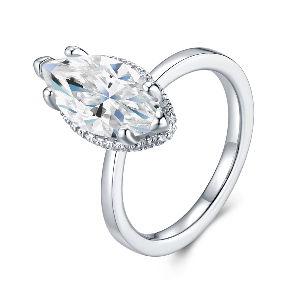 Engraved With Top-quality Moissanite, This Luxurious And Fashionable Minimalist Jewelry Set Features Exquisite Silver Accessories For Ladies. Made Of S925 Silver With Electroplated Platinum.