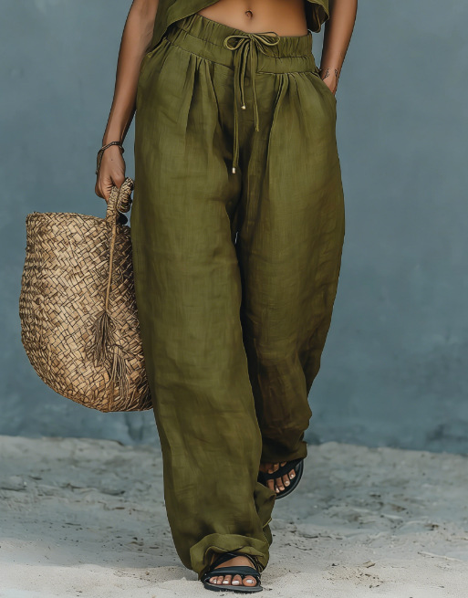 Women's Sleeveless Tank Top And Wide-Leg Pants Set - Image 10