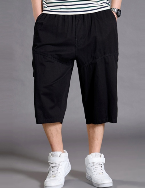 Sports Cropped Trousers Men's Loose Shorts Plus Fat Plus Size Fat Guy Casual Thin 7-point Overalls - Image 41