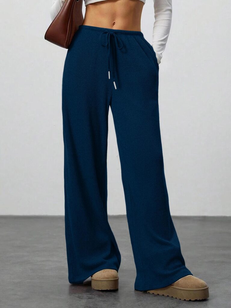 Women's Solid-color Casual Straight-leg Pants