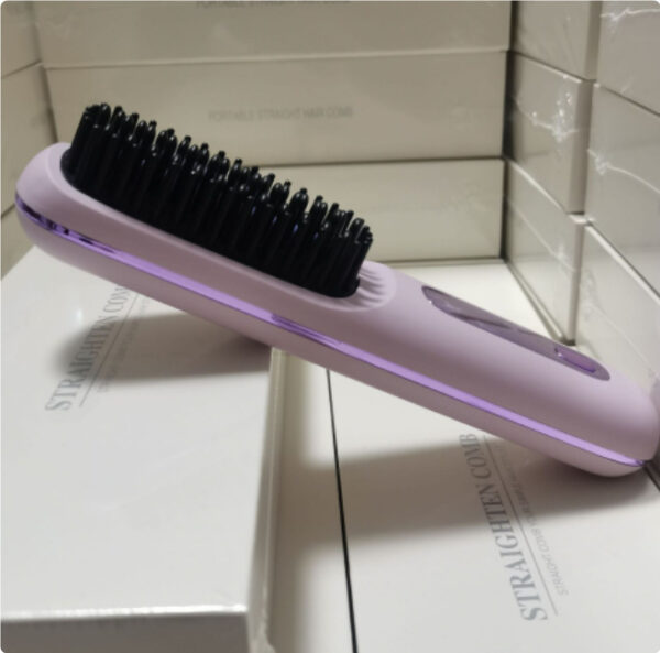2 In 1 Straight Hair Comb Wireless Hair Straightener Brush Hair Fast Heating Portable Hot Curler USB Charging - Image 26