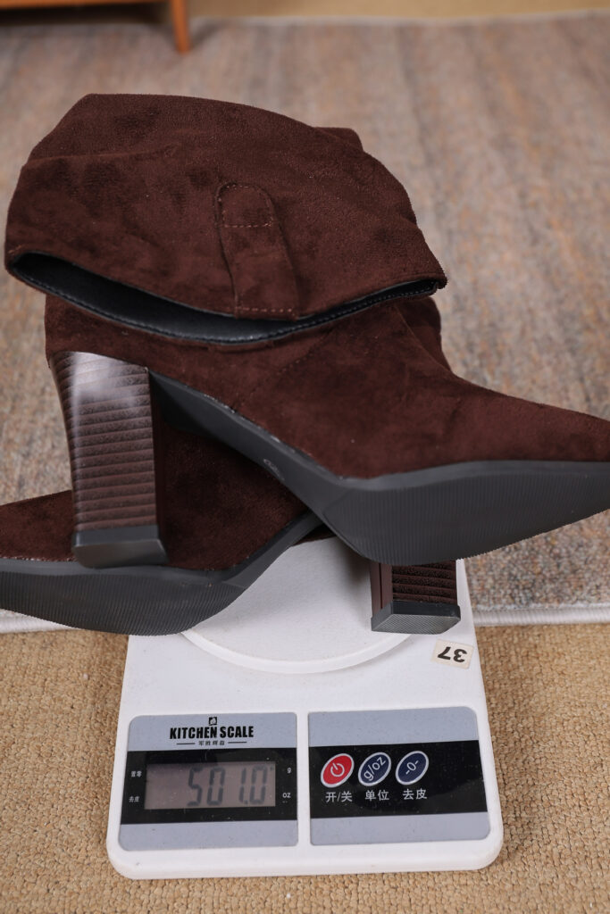 Suede Pointed-toe Fashion Boots With Pleated Mid-calf Design And Chunky Heel