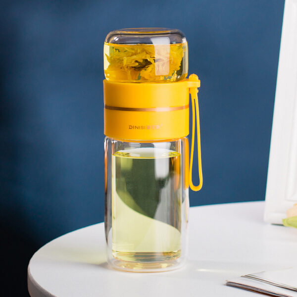 Glass Water Bottle With Tea Infuser Filter Tea Separation Double Wall Glass Bottle Leakproof Water Bottle - Image 15