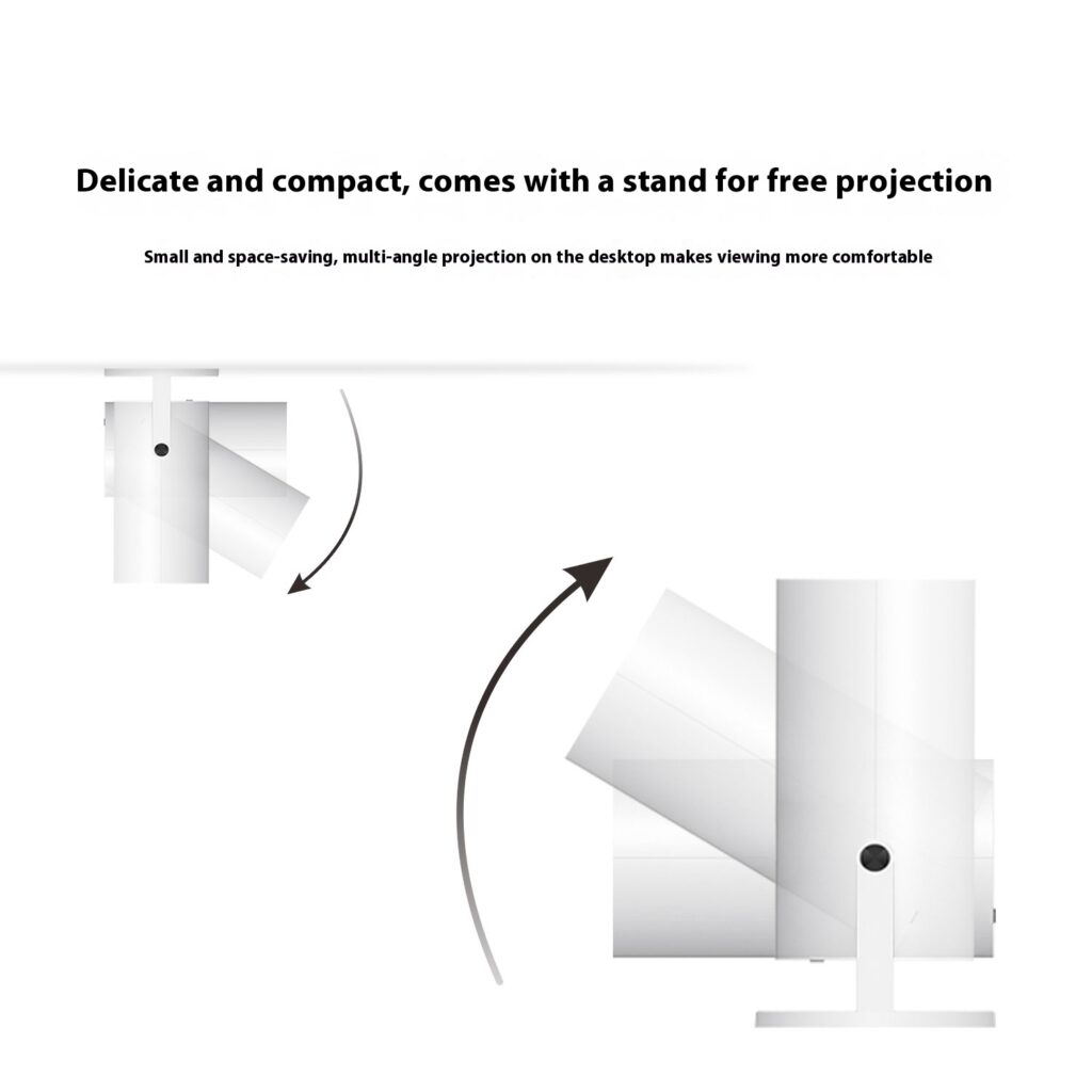 Portable Projector Small Straight Projector For Home Use 180 Degrees Projection Angle Automatic Focus Home Video Projector