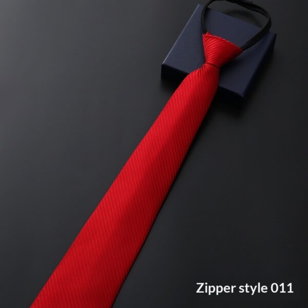 Mens Business Formal Zipper Tie With Blue Stripes - Image 33