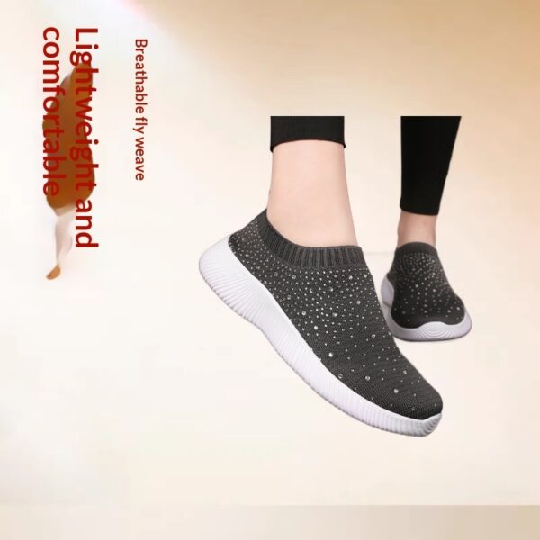 Plus-size Lightweight MD-soled Flyknit Stretchy Casual Shoes - Image 6