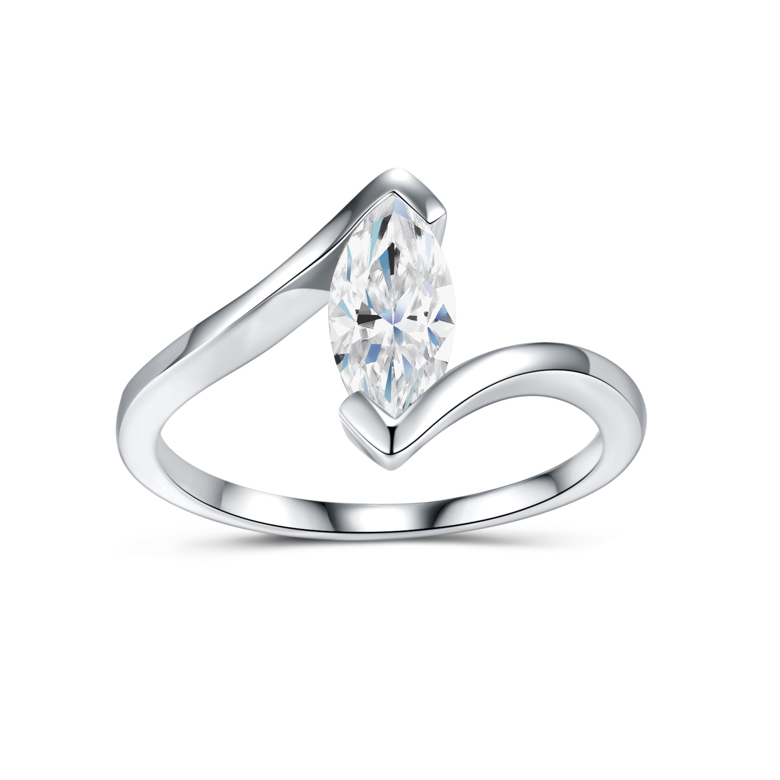 Engraved With Top-quality Moissanite, This Luxurious And Fashionable Minimalist Jewelry Set Features Exquisite Silver Accessories For Ladies. Made Of S925 Silver With Electroplated Platinum. - Image 1