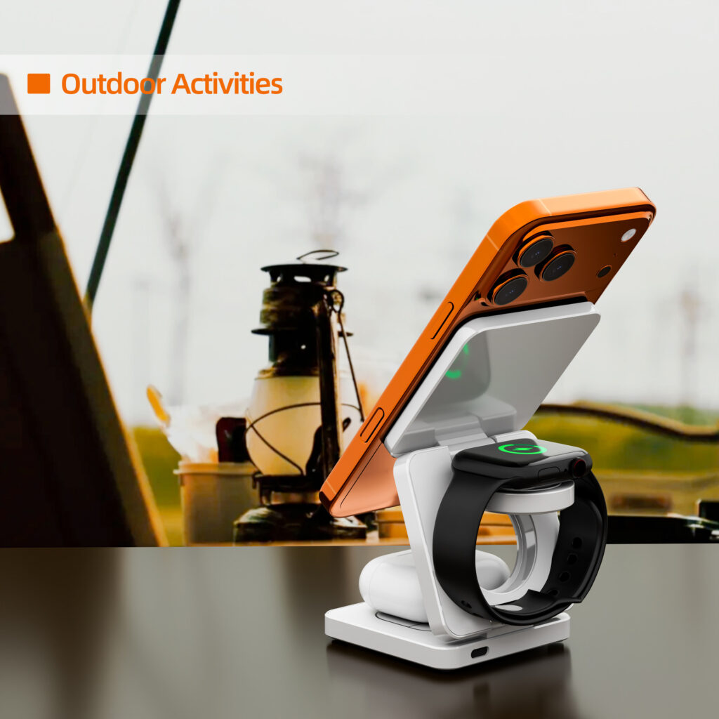 3-in-1 Foldable Magnetic Wireless Charging Desktop Stand