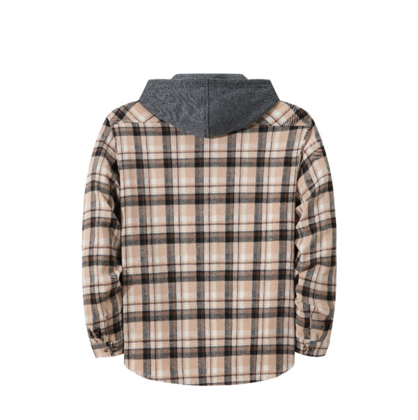 Mens Trendy Plaid Hooded Jacket - Image 16