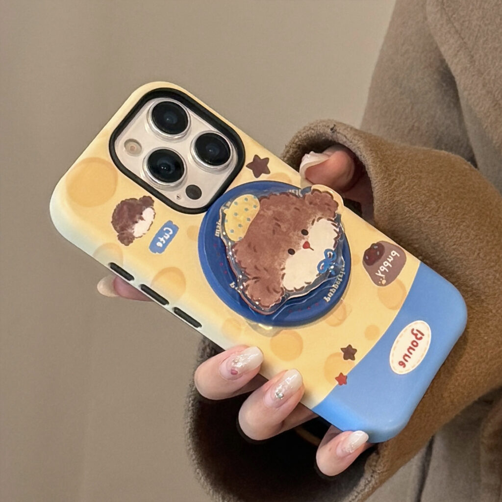 Cheese Puppy Magnetic Holder Phone Case With Cartoon Film Design