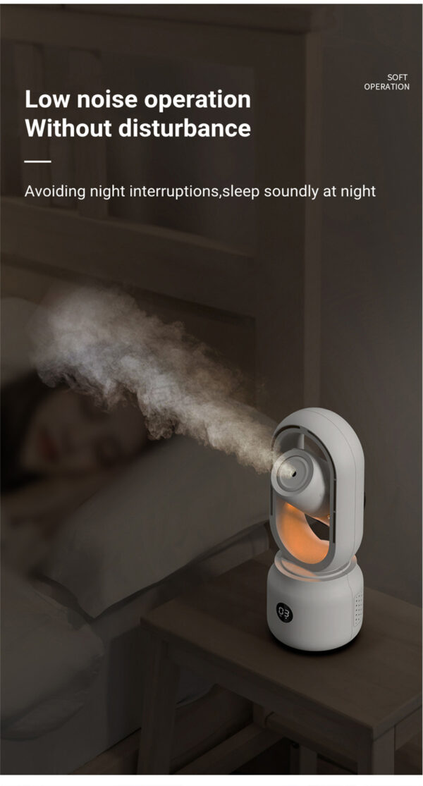 Summer Water Cooled Spray Mist Electric Fan USB Rechargeable Portable Wireless Air Humidifier Bladeless Ventilator Table Fan - Image 19