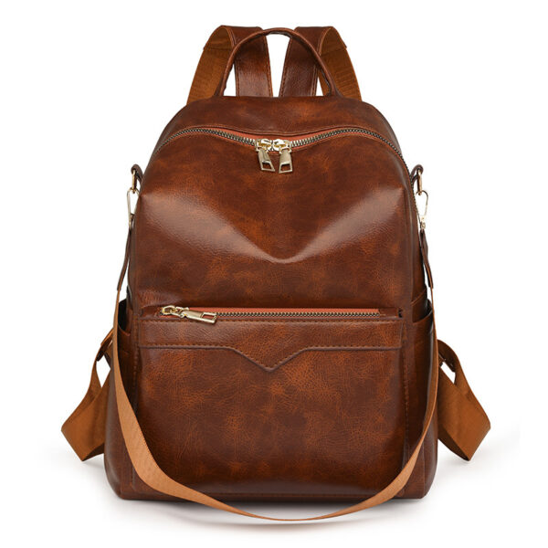Korean-style Soft PU Large-Capacity Versatile SpringSummer New Arrival Womens Travel Backpack - Image 7