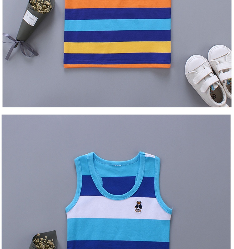 Breathable Cotton Striped Sleeveless Kids Vest - Image 14
