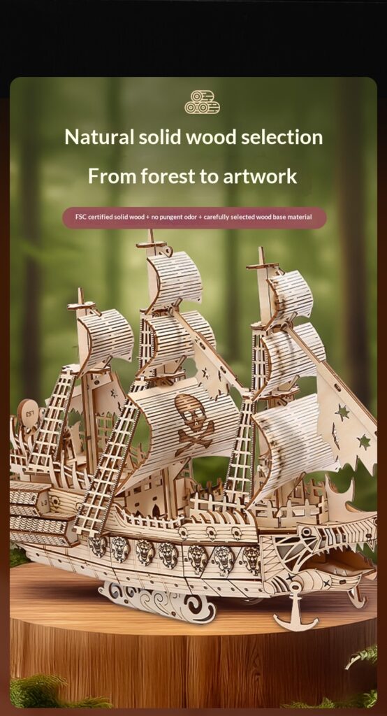 Wooden 3D Puzzle Model Of The Ship Holland In Wood