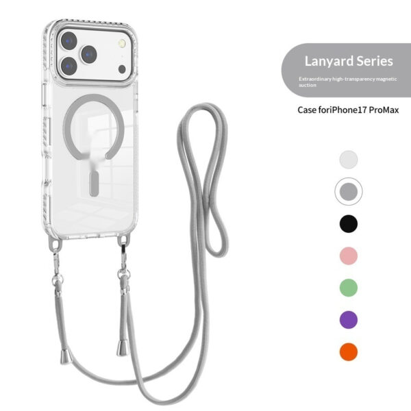 17 Pro Max Transparent Magnetic Case With A Crossbody Lanyard - Image 35