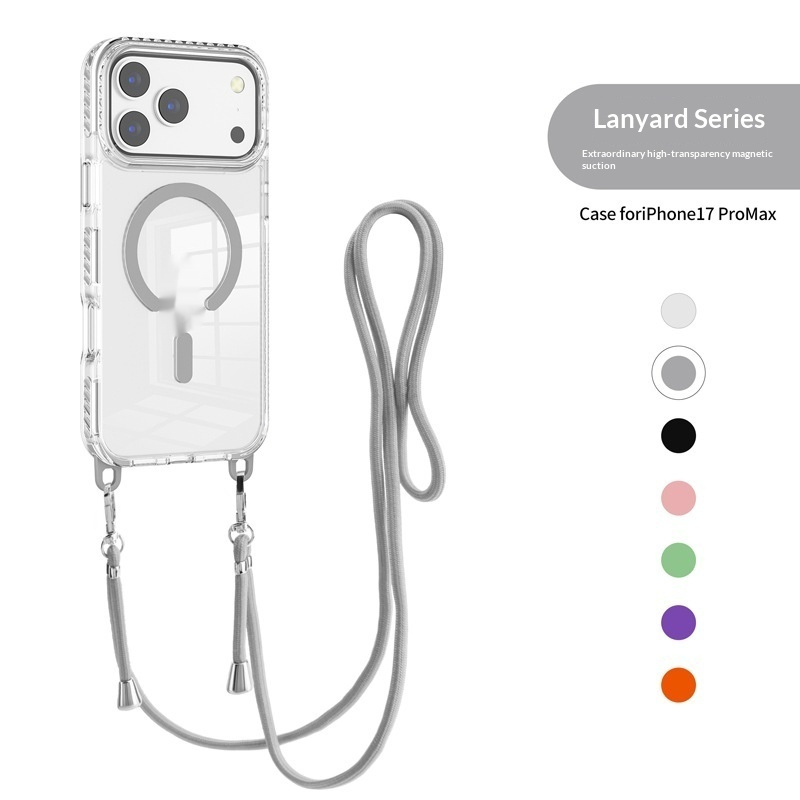 17 Pro Max Transparent Magnetic Case With A Crossbody Lanyard - Image 9