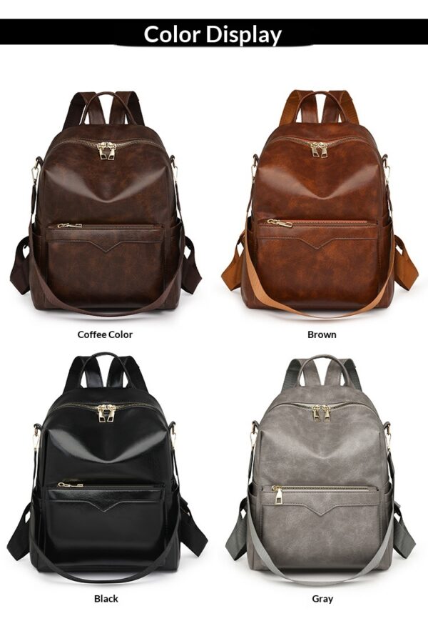 Korean-style Soft PU Large-Capacity Versatile SpringSummer New Arrival Womens Travel Backpack - Image 10