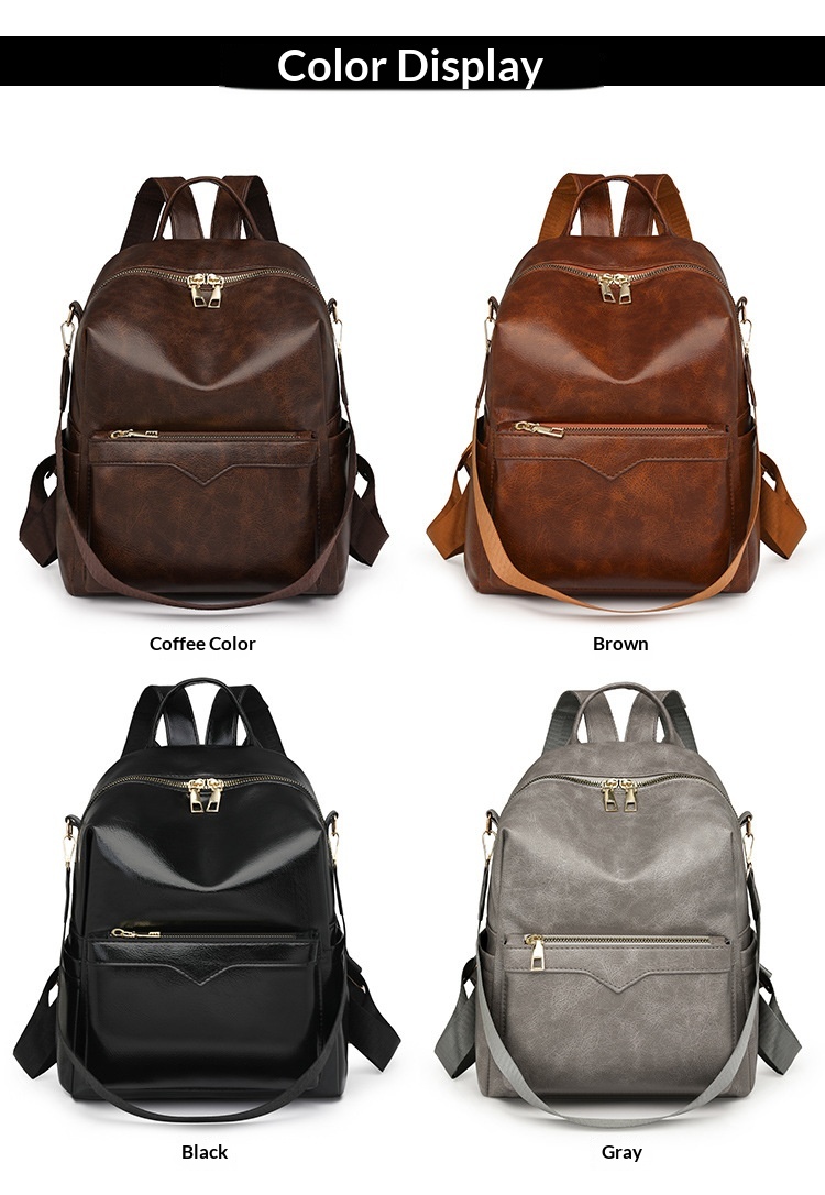 Korean-style Soft PU Large-Capacity Versatile SpringSummer New Arrival Womens Travel Backpack - Image 10
