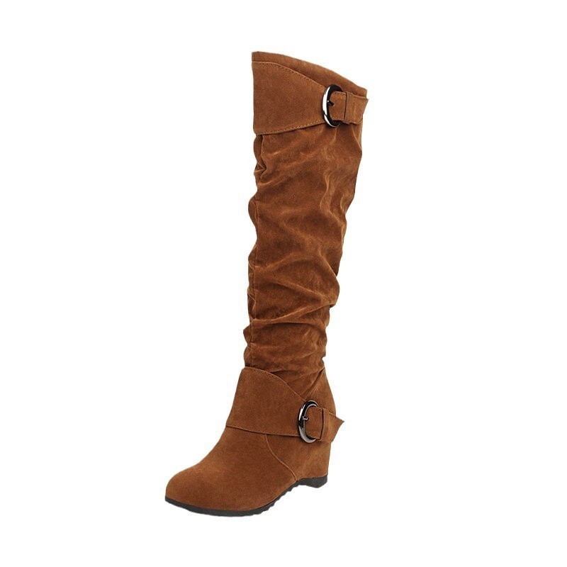 Wedge-heel British-style High-top Womens Knee-high Boots - Image 4