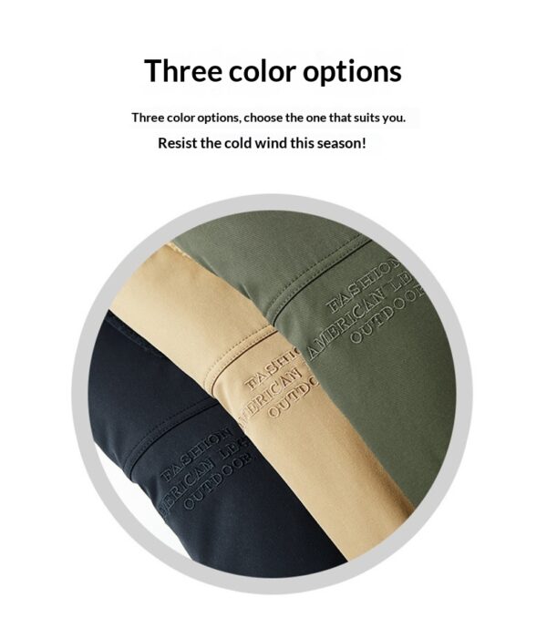 Washed Jacket For Men Fleece-lined And Thickened Lambswool Casual Style - Image 20