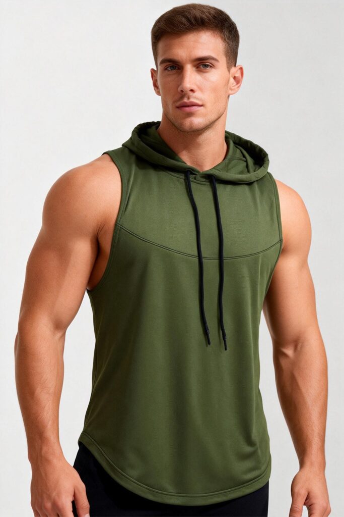 Men's High-Elastic Breathable Fitness Vest With Hood