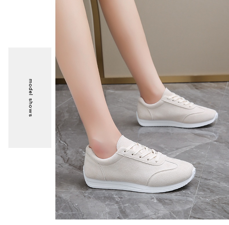 Plus-size Women's Leather Lace-up Casual Sneakers