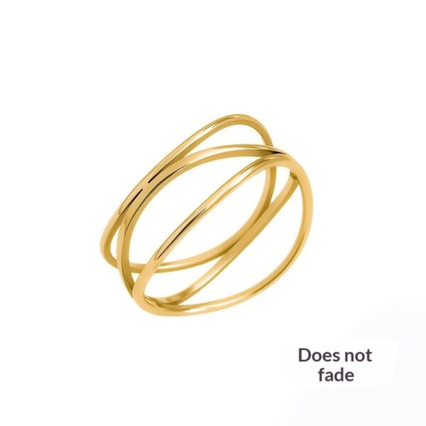 Creative Three-Row Line Titanium Steel Ring For Women - Image 14