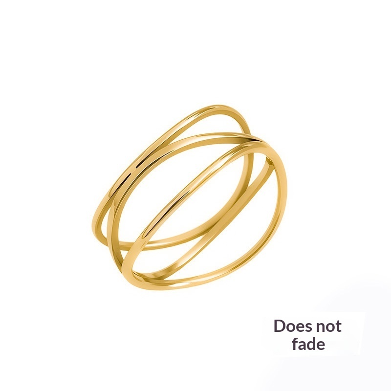 Creative Three-Row Line Titanium Steel Ring For Women - Image 14