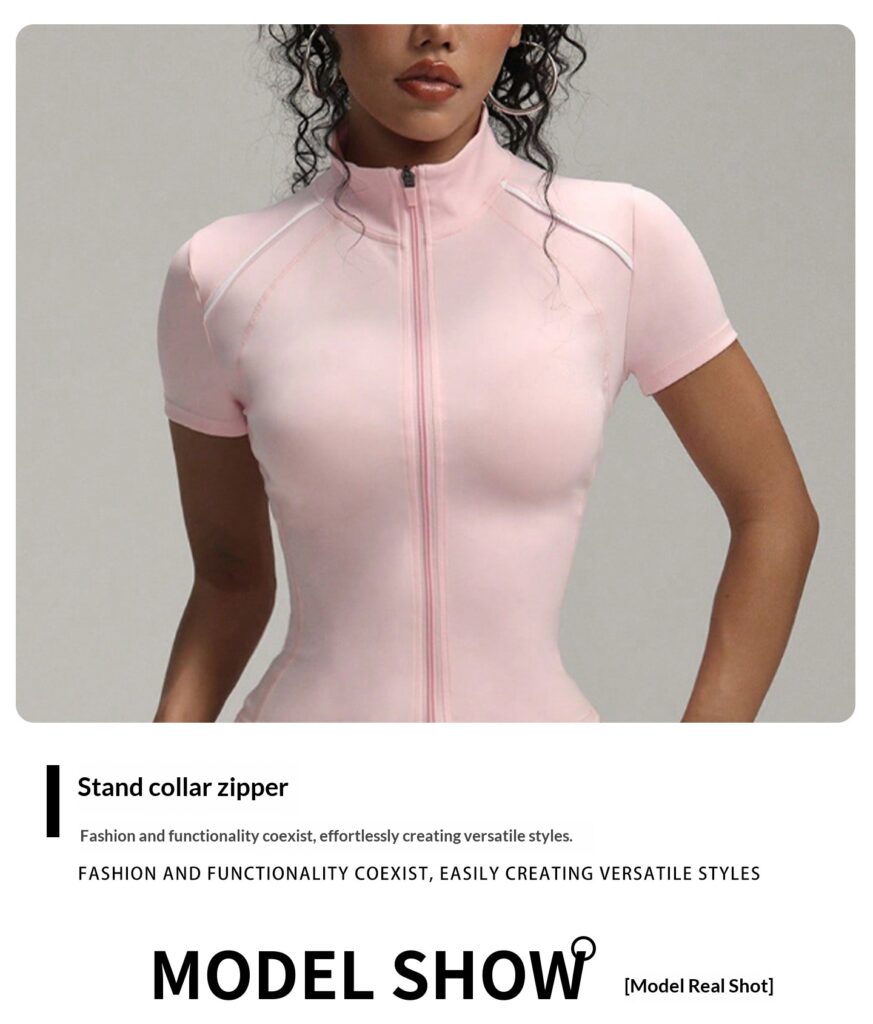 Women's Short Contrast-color Yoga And Fitness Jacket
