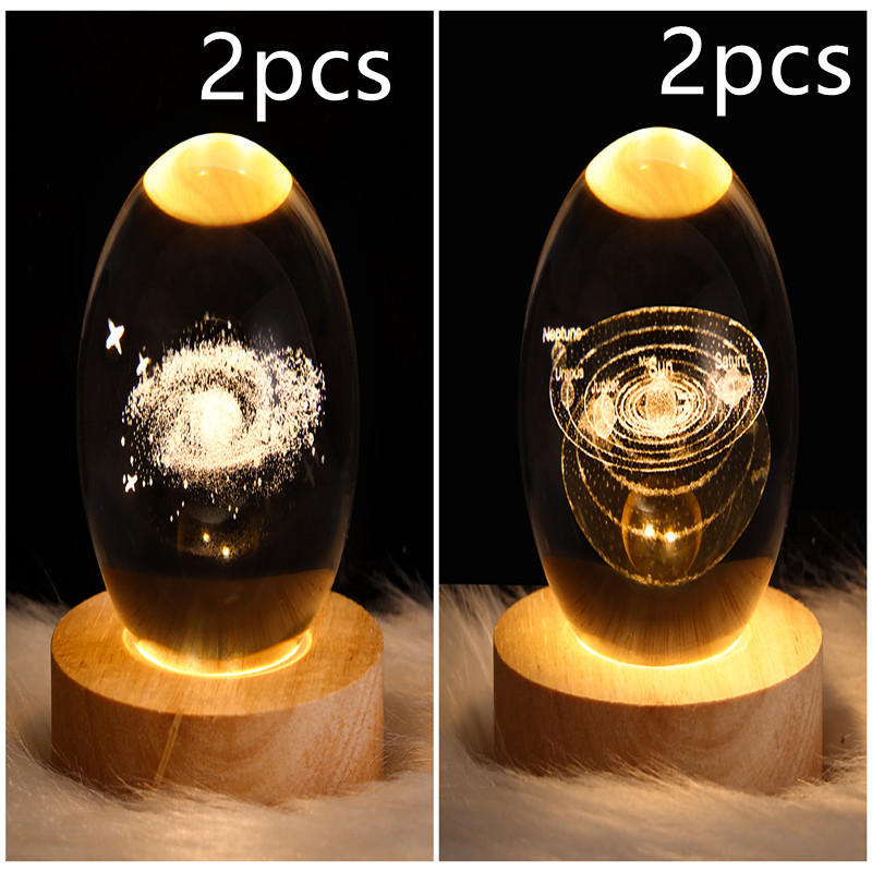 LED Night Light Galaxy Crystal Ball Table Lamp 3D Planet Moon Lamp Bedroom Home Decor For Kids Party Children Birthday Gifts - Image 55
