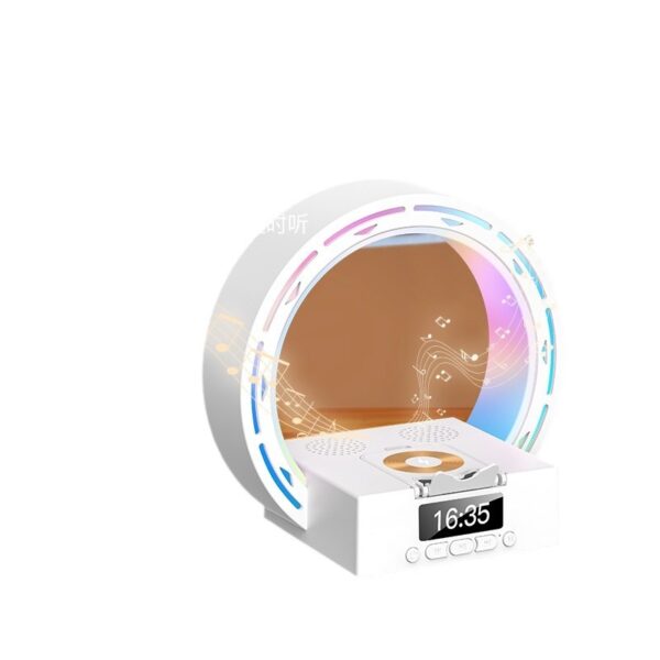4 In 1 Wireless Bluetooth-compatible Speaker Charging Pad Bedside Lamp With Alarm Clock Wake-Up Light For Bedroom Support USB Drive TF Card - Image 22