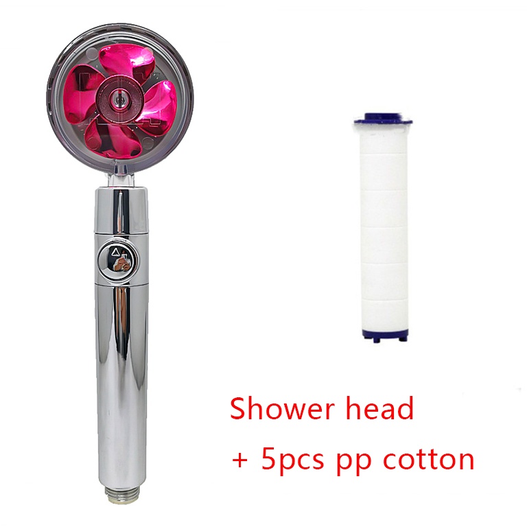 Shower Head Water Saving Flow 360 Degrees Rotating With Small Fan ABS Rain High Pressure Spray Nozzle Bathroom Accessories - Image 53