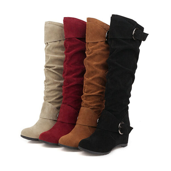 Wedge-heel British-style High-top Womens Knee-high Boots - Image 3