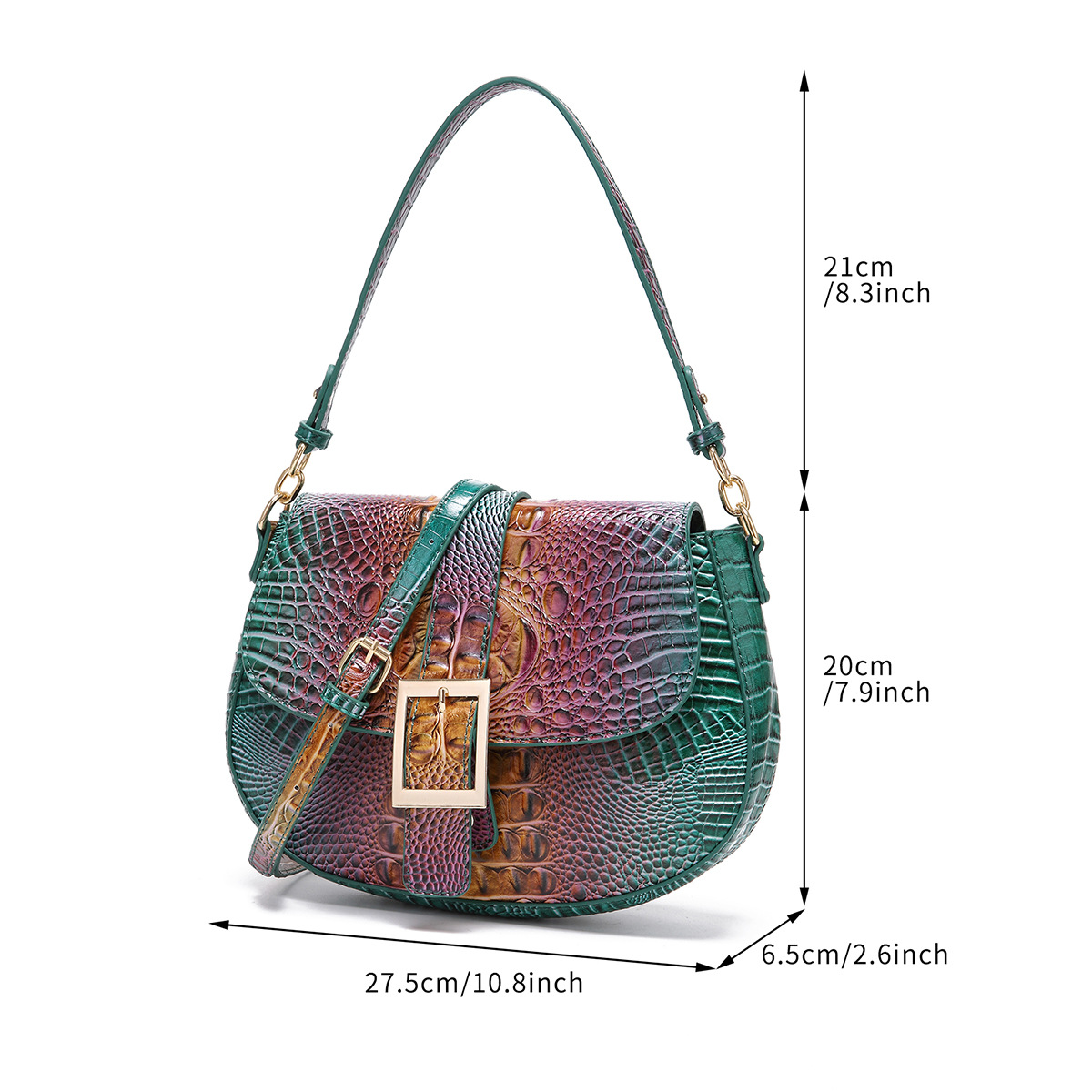 Handheld armpit crossbody baguette women's bag - Image 11