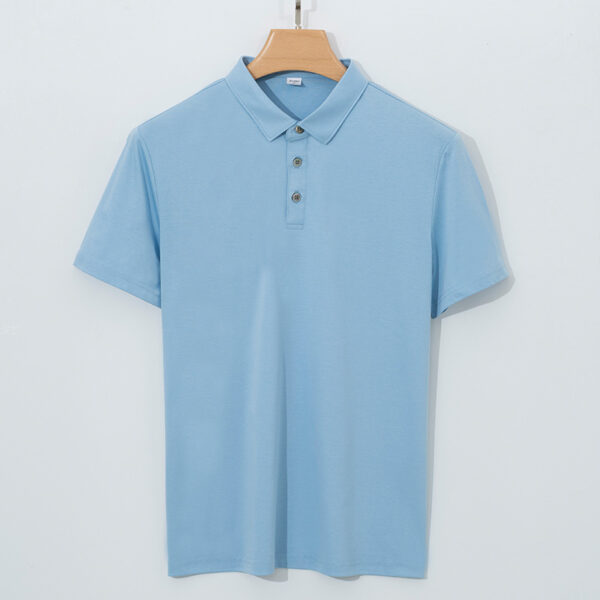 High-end 120-count Double-sided Mercerized Cotton Mens Short-sleeve Polo Shirt - Image 40