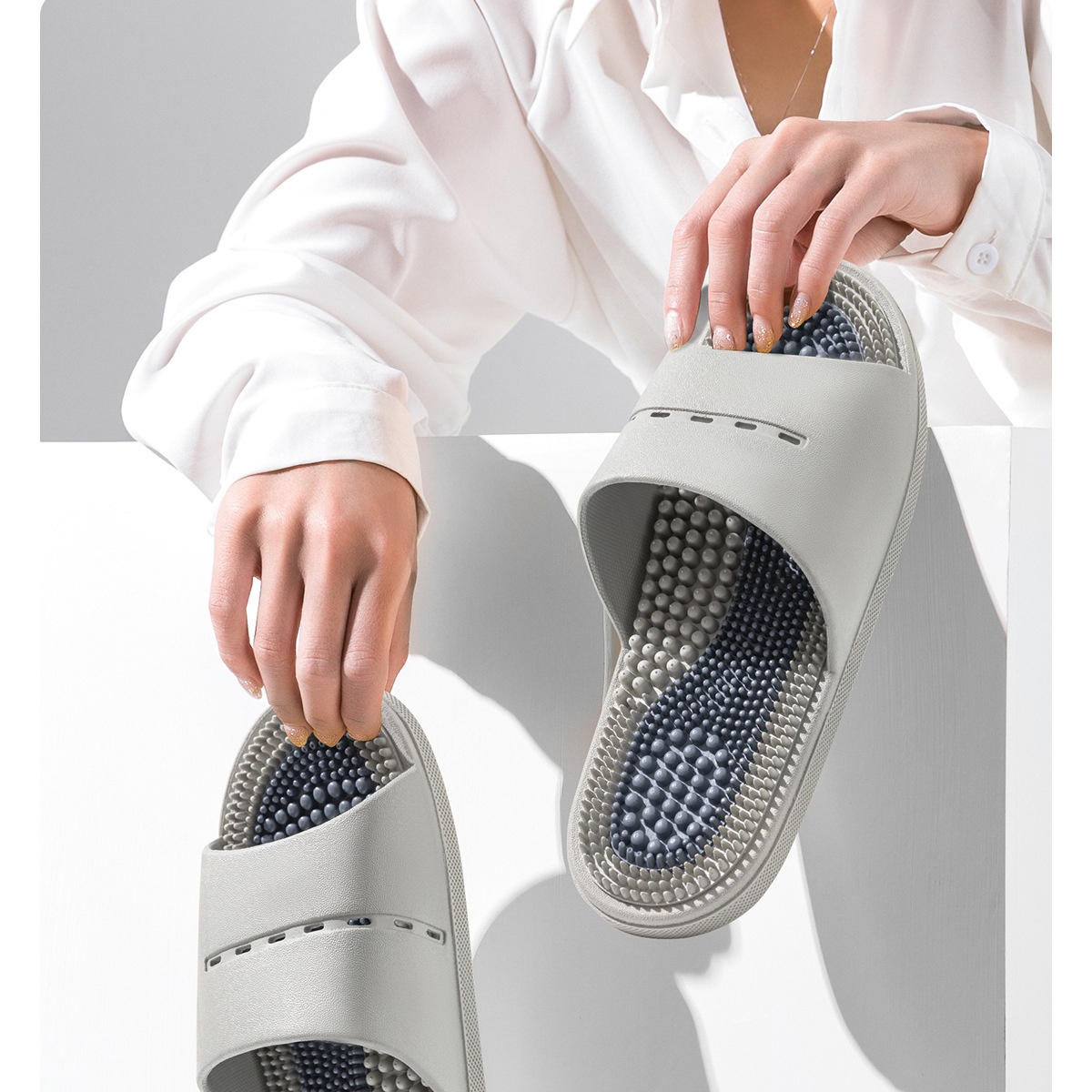 Massage Slippers For Men Summer Indoor Home And Bathroom Use Foot Acupressure Slippers With Non-slip Soles For Men - Image 12